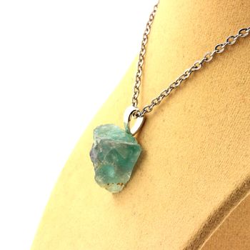 Raw Fluorite Necklace. 18.88 ct.