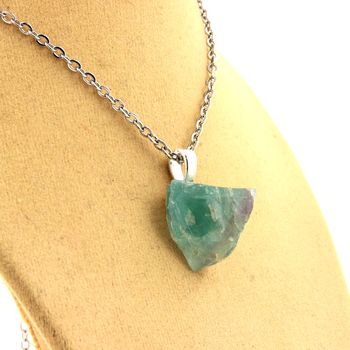Raw Fluorite Necklace. 18.88 ct.