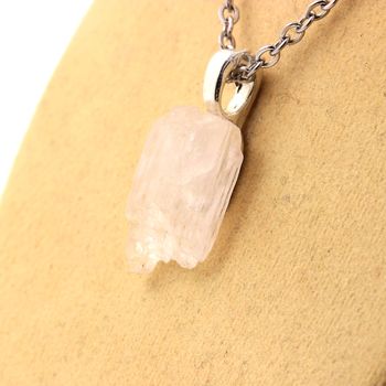 Raw Kunzite Necklace. 13.95 ct.
