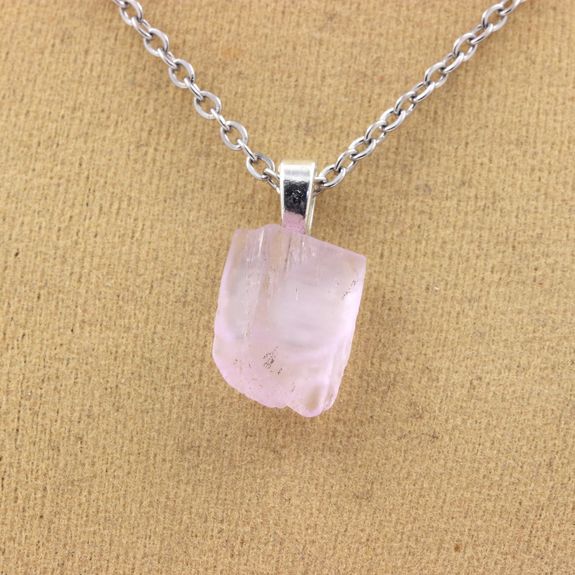 Raw Kunzite Necklace. 12.88 ct.