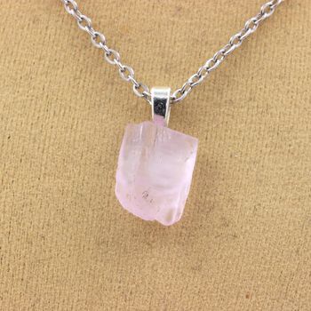 Raw Kunzite Necklace. 12.88 ct.