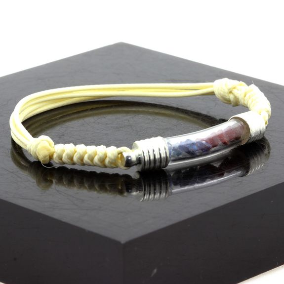 Bracelet Rubis + Saphir brut.