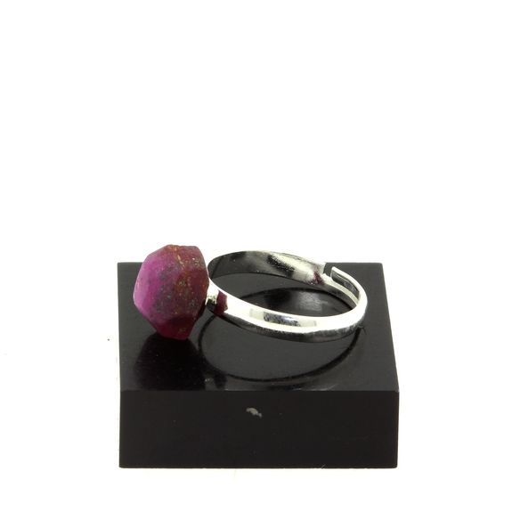 Silver Plated raw Ruby Ring. 13.53 ct.