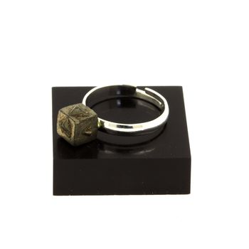 Silver Plated raw Pyrite Ring. 13.24 ct.