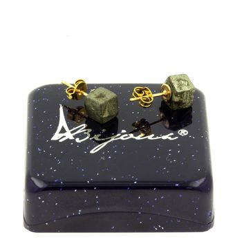 Raw Pyrite earrings. 11.93 ct.