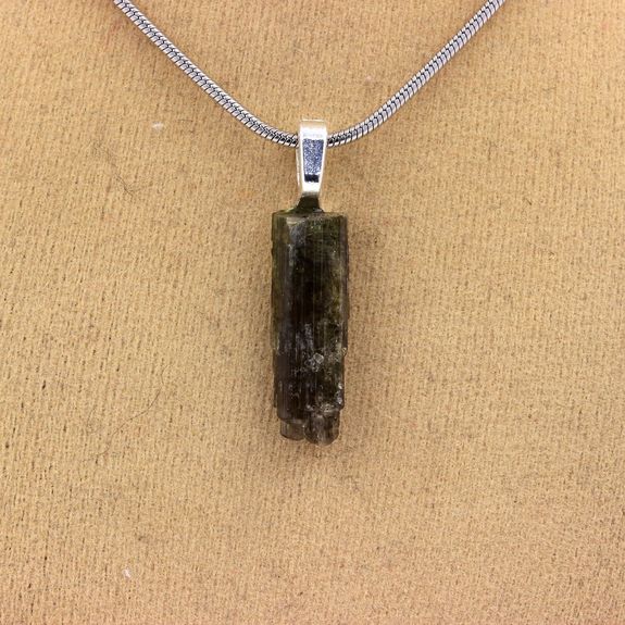 Raw Epidote Necklace. 6.92 ct.