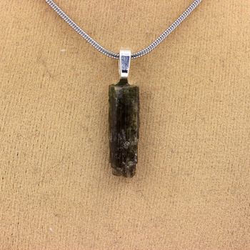 Raw Epidote Necklace. 6.92 ct.