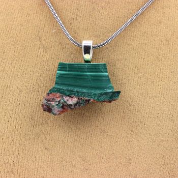Collier Malachite brut. 19.52 ct.
