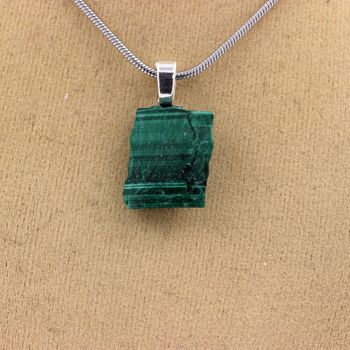 Raw Malachite Necklace. 13.12 ct.