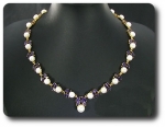 Pearl & Purple Amethyst Necklace + Earrings