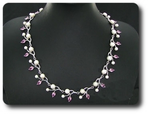 Pearl & Pink Sapphire Necklace + Earrings