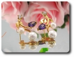 Pearl & Purple Amethyst Necklace + Earrings