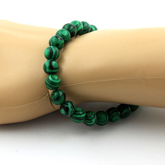 Malachite Bracelet 8 mm Beads.