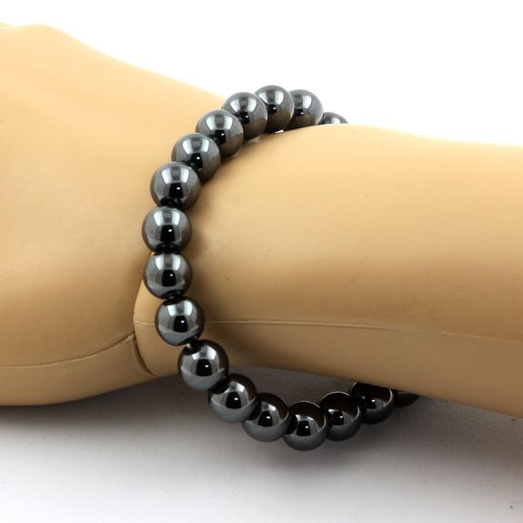 Bracelet Perles Hématite 8 mm.