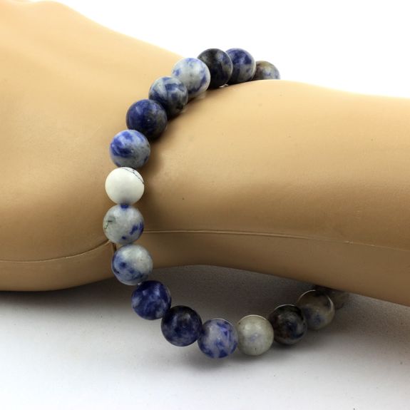 Bracelet Perles Sodalite + Howlite 8 mm.