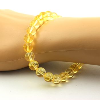 Bracelet Perles Citrine 8 mm.