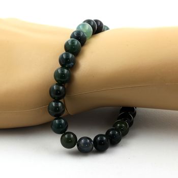 Bracelet Perles Agate mousse 8 mm.