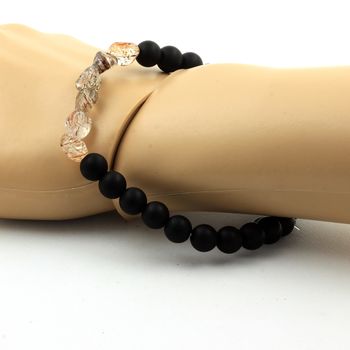 Bracelet Super Seven (Melody's Stone) du Brésil + Perles Onyx noir mat 8 mm.