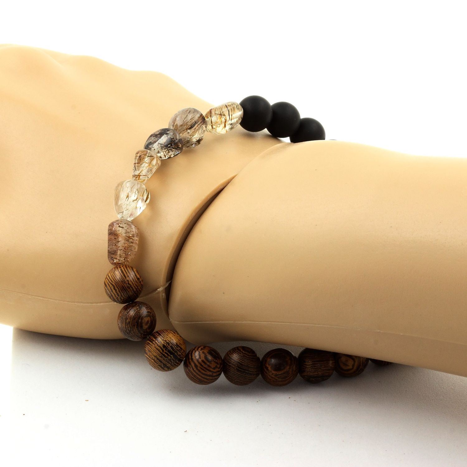 Bracelet Super Seven (Mélody's Stone) Et Onyx Noir - Pierre Du Brésil, Neuf Avec étiquettes