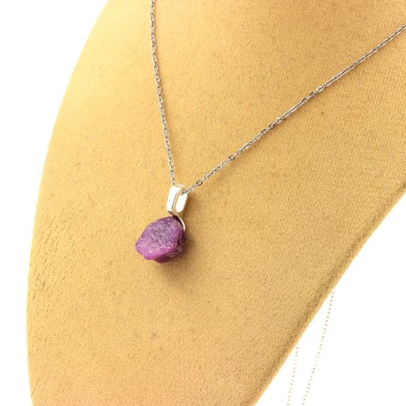 Raw Ruby Necklace. 9.66 ct.