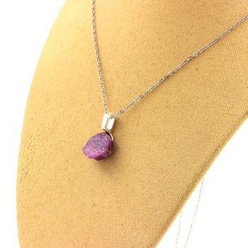 Raw Ruby Necklace. 9.66 ct.