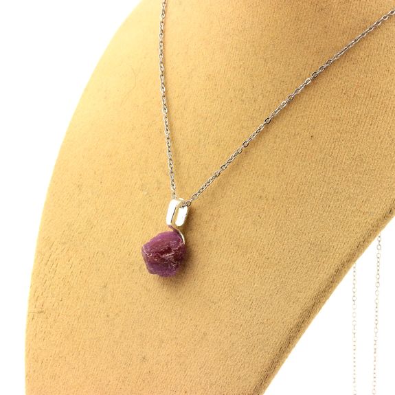 Raw Ruby Necklace. 8.28 ct.