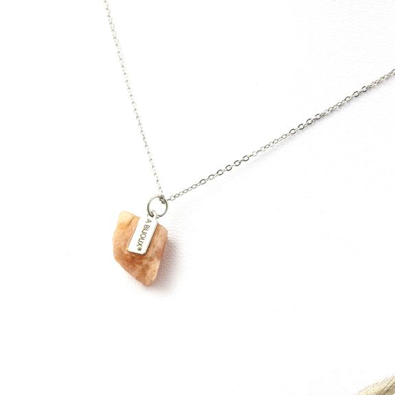 Raw Oregon Sunstone necklace. 8.92 ct.