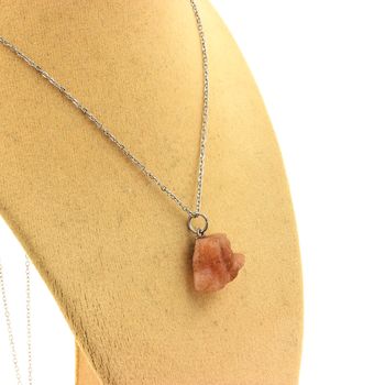 Raw Oregon Sunstone necklace. 8.92 ct.