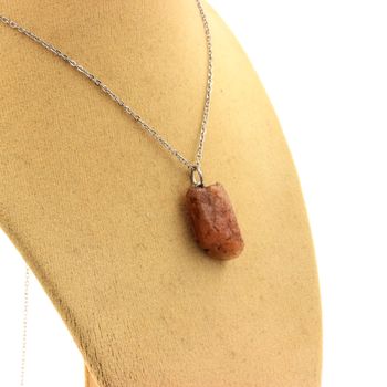 Raw Oregon Sunstone necklace. 9.60 ct.