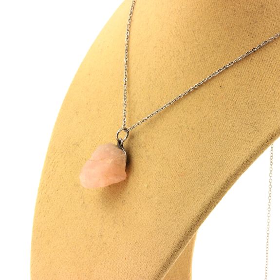 Collier Morganite brut. 14.31 ct.