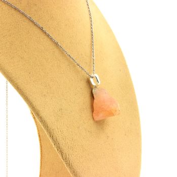Raw Morganite Necklace. 16.23 ct.