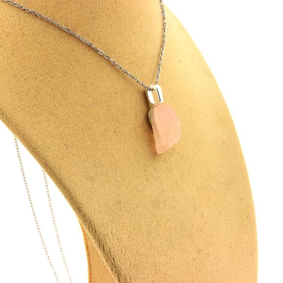 Raw Morganite Necklace. 8.98 ct.