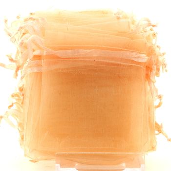 50 Pochettes Sachets couleur Pêche en Organza pour Bijoux, Cadeaux