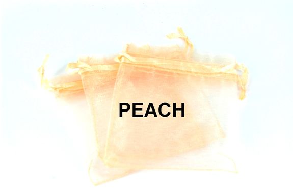 50 Pochettes Sachets couleur Pêche en Organza pour Bijoux, Cadeaux