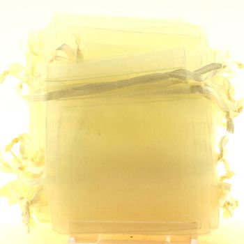 100 Pochettes Sachets couleur Beige en Organza pour Bijoux, Cadeaux