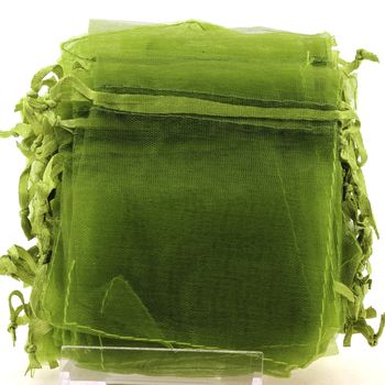 100 Pochettes Sachets couleur vert olive en Organza pour Bijoux, Cadeaux