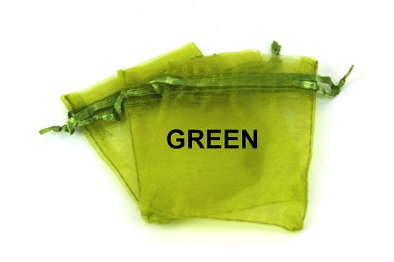 100 Pochettes Sachets couleur vert olive en Organza pour Bijoux, Cadeaux