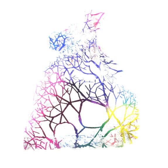 10 white Organza Bags multicolored tree pattern for Jewelry, Gifts