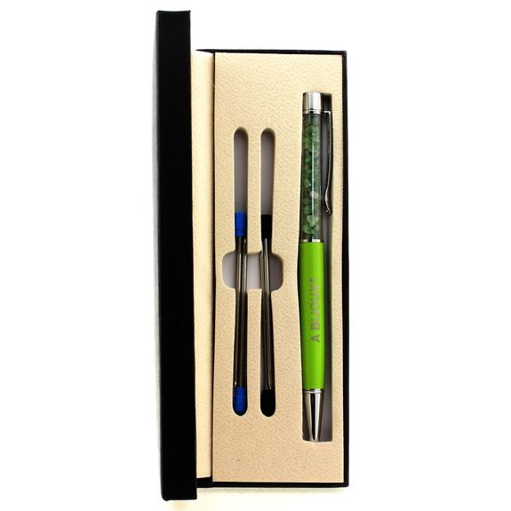 Raw Tsavorite Garnet mineral pen Tanzania.