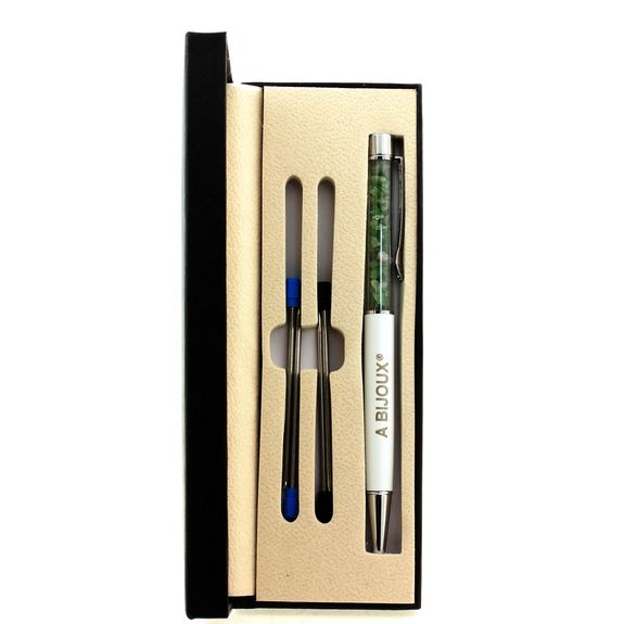 Stylo minéraux Grenat Tsavorite brut Tanzanie.