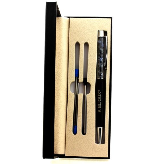 Stylo minéraux Saphir brut Madagascar.
