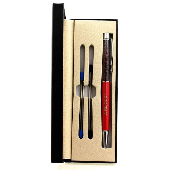 Raw Ruby mineral pen Madagascar.