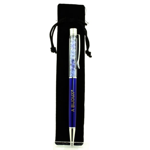 Raw Larimar mineral pen Dominican Republic.