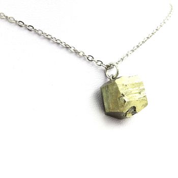 Raw Pyrite Necklace. 33.53 ct.