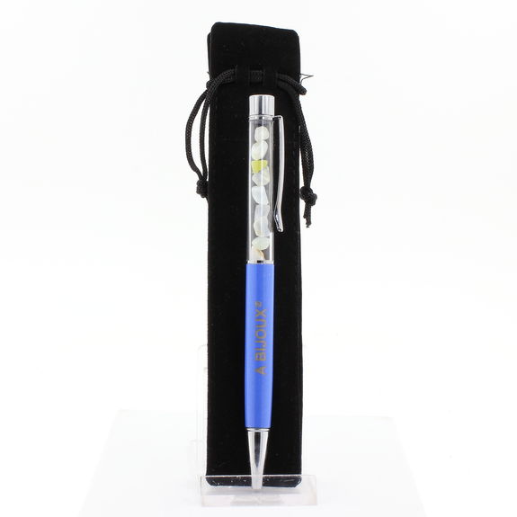 Stylo minéraux Jaspe bleu d'Afrique du Sud.