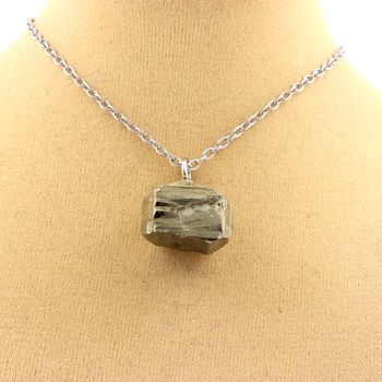Raw Pyrite Necklace. 34.63 ct.