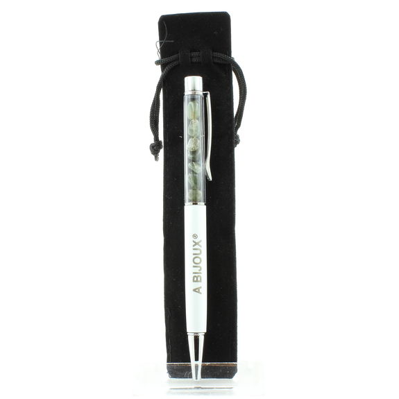 Raw Rutilated Tourmaline Quartz mineral pen Brazil.