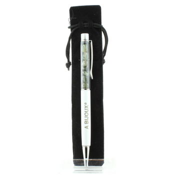 Raw Rutilated Tourmaline Quartz mineral pen Brazil.