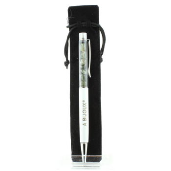 Raw Rutilated Tourmaline Quartz mineral pen Brazil.