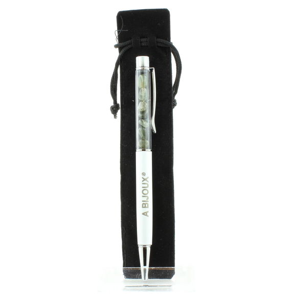 Raw Rutilated Tourmaline Quartz mineral pen Brazil.